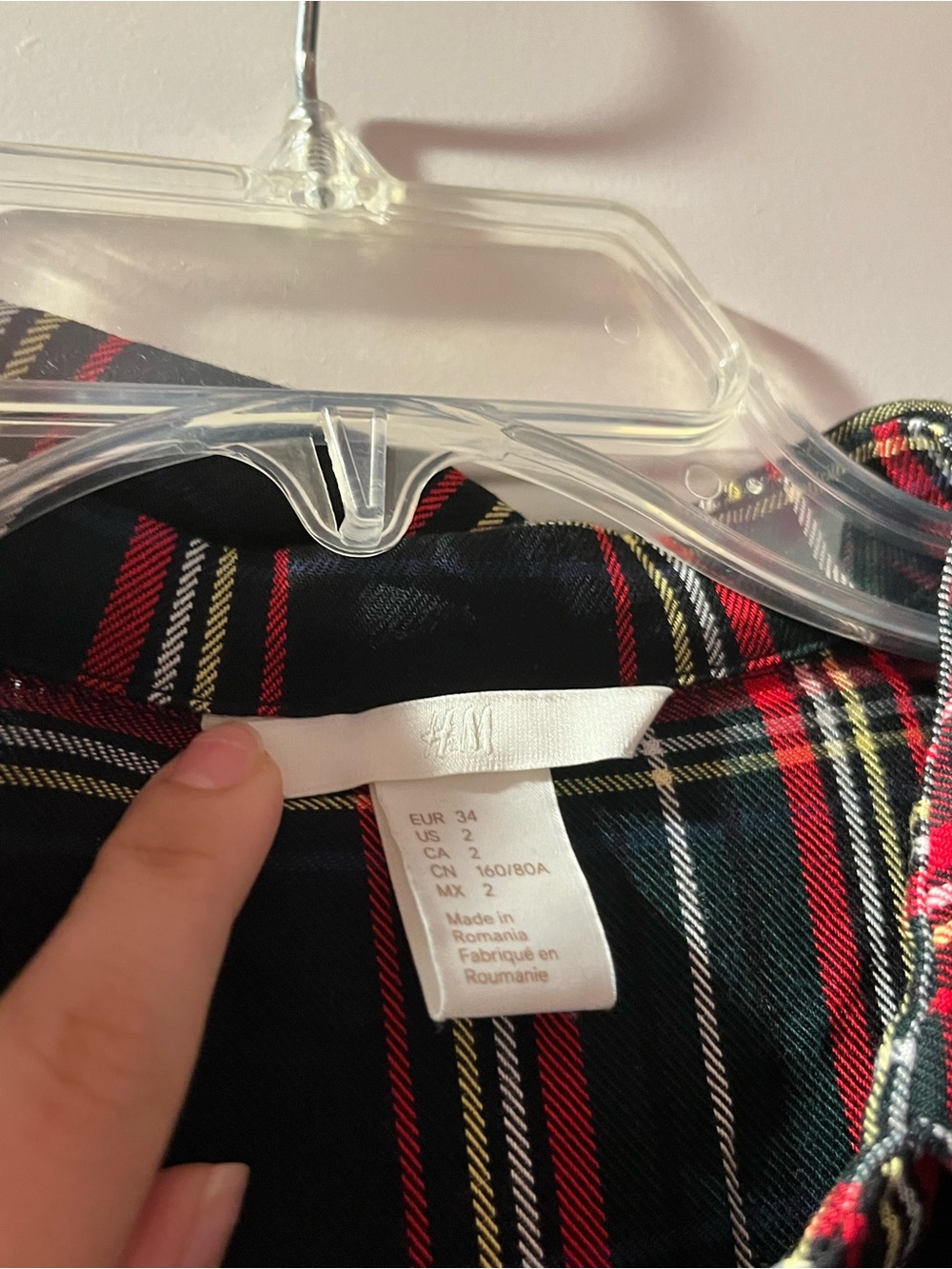 H&M Black and Red Plaid Long-Sleeve Shirt Dress - Picture 2 of 3